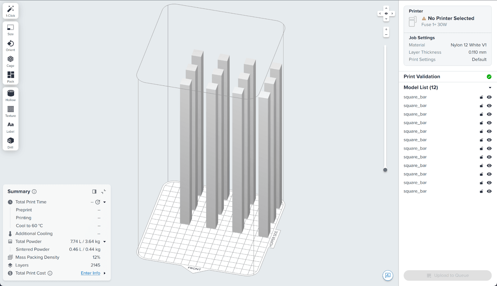 An example of a model whose cross-section does not change along the Z-axis.