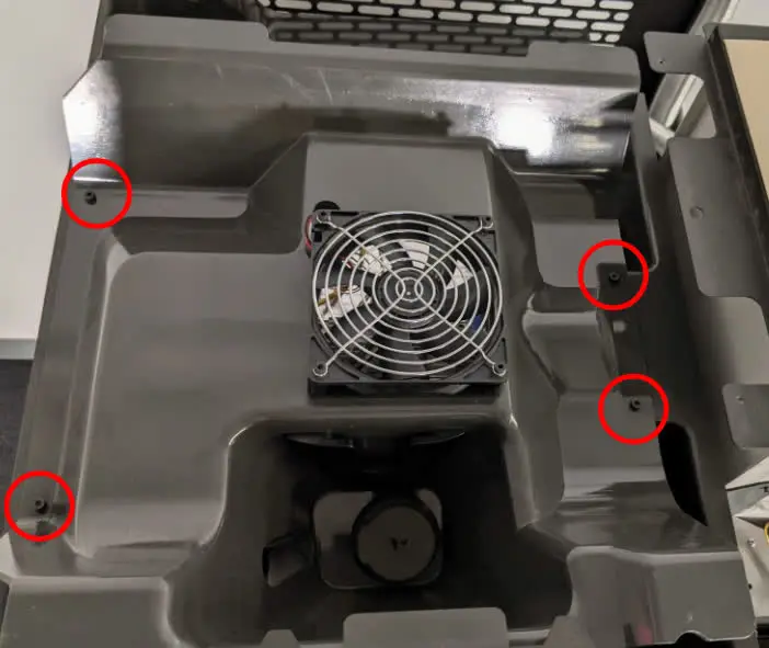 Replace the top cooling shroud