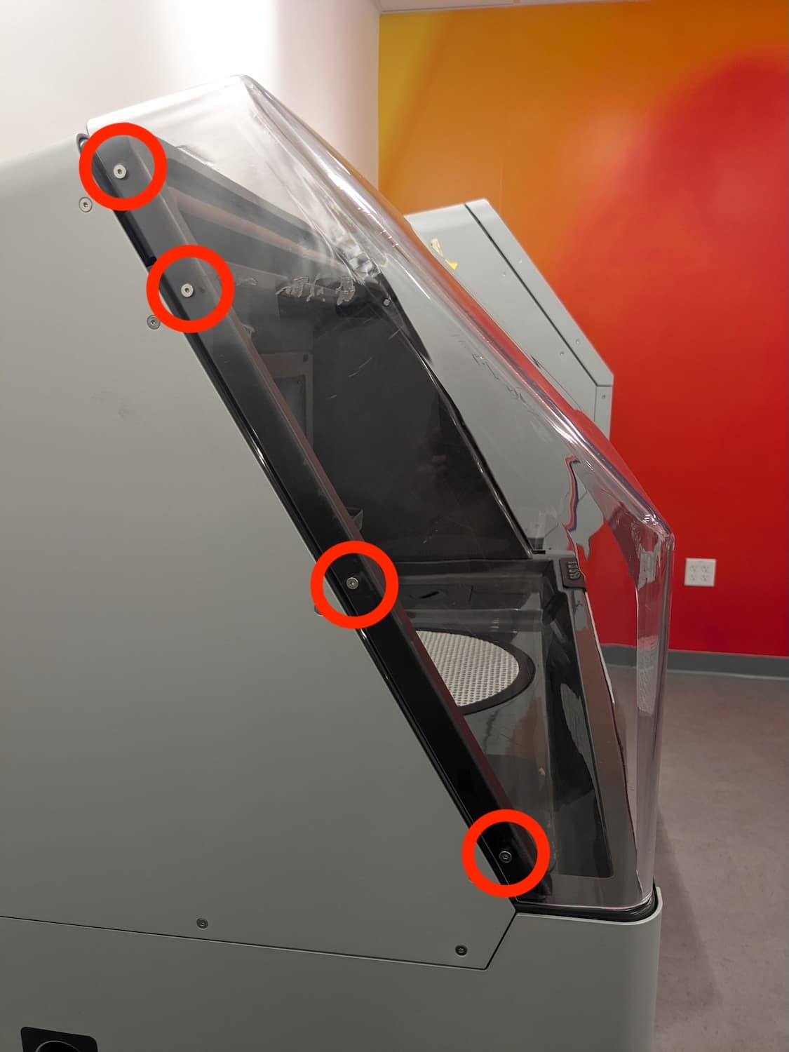 Step 1: Remove the hood retention screws
