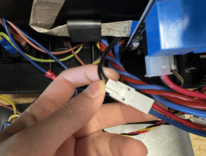 Connect the motor cable to the control board