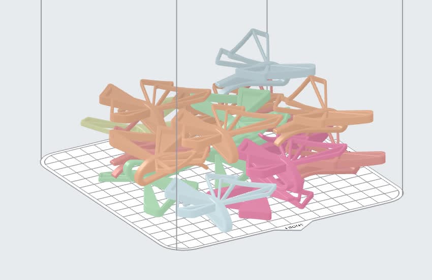 SLS print file with colors applied to models