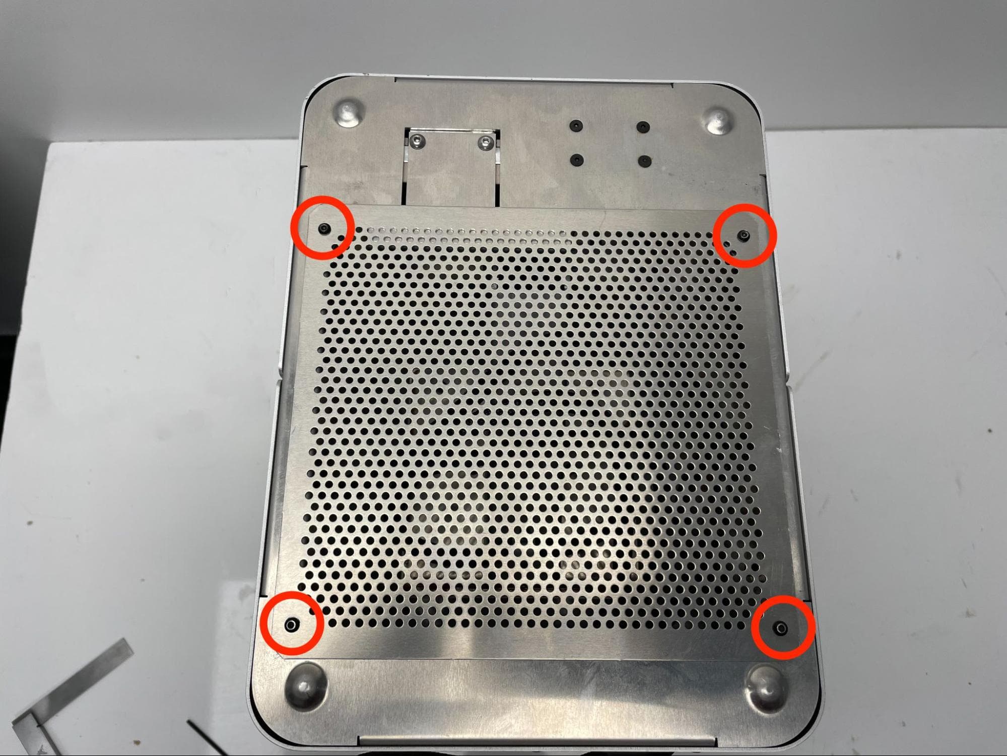 Check the heater plate spacer screws
