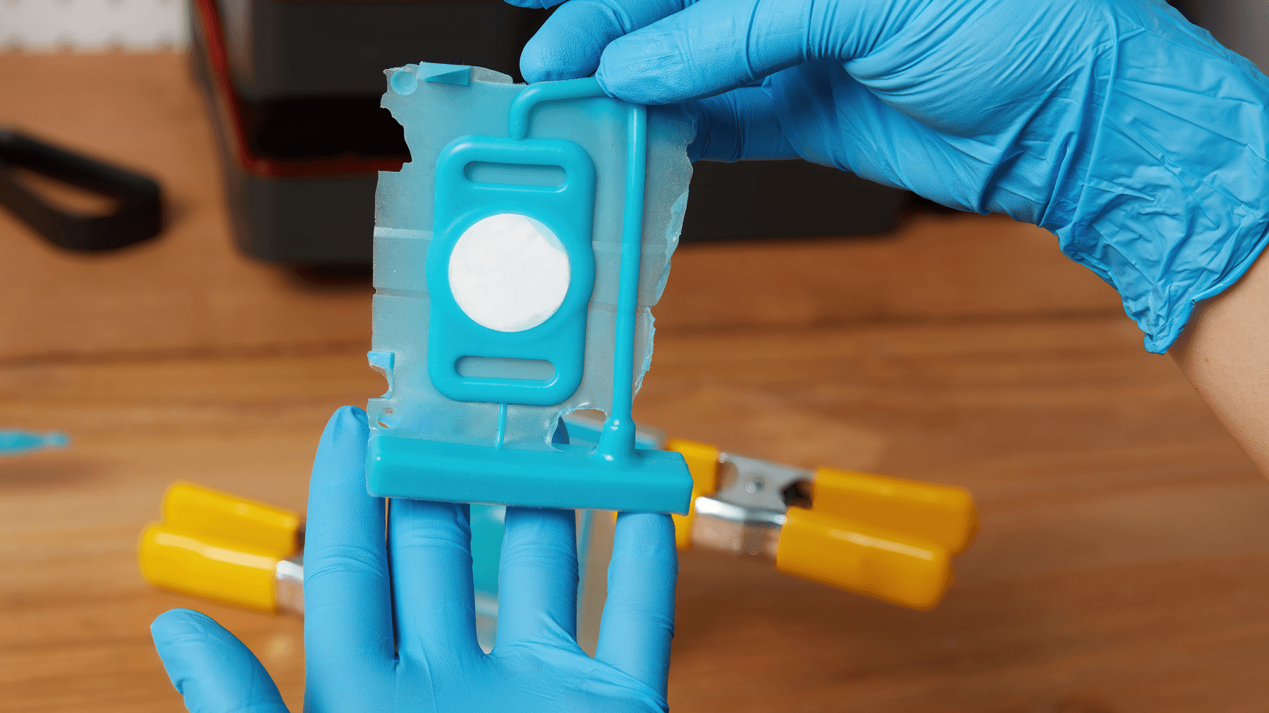 De-mold and trim the silicone part