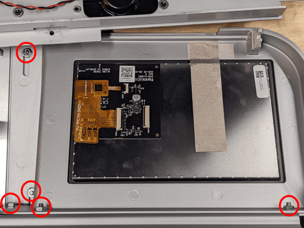 Remove the touchscreen assmbly nuts