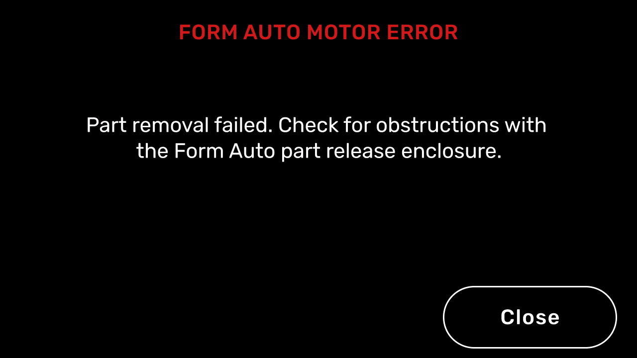 Form Auto error message: Motor error