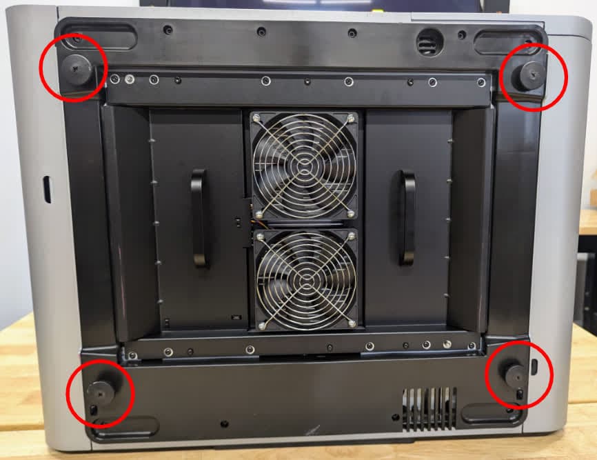 Step 2: Remove the leveling feet