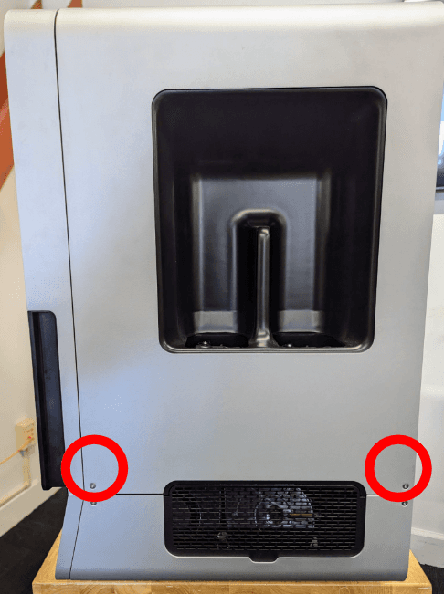 Remove the upper right panel screws