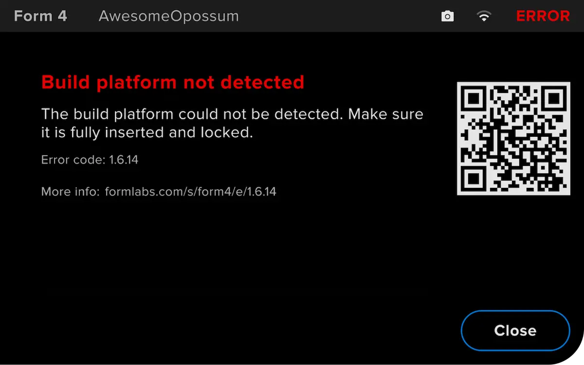 An example of a Form 4 error message