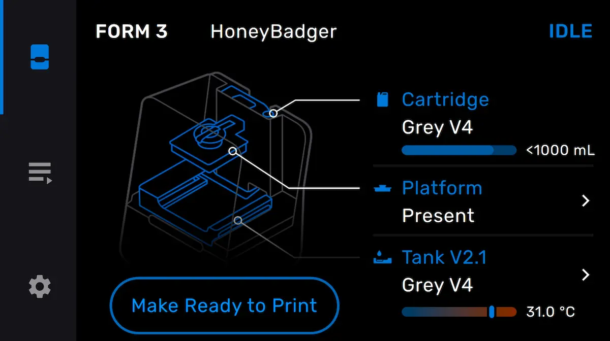 Form 3 showing Make Ready to Print button