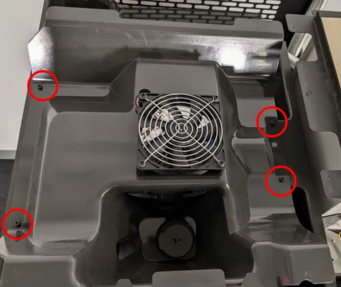 Replace the top cooling shroud