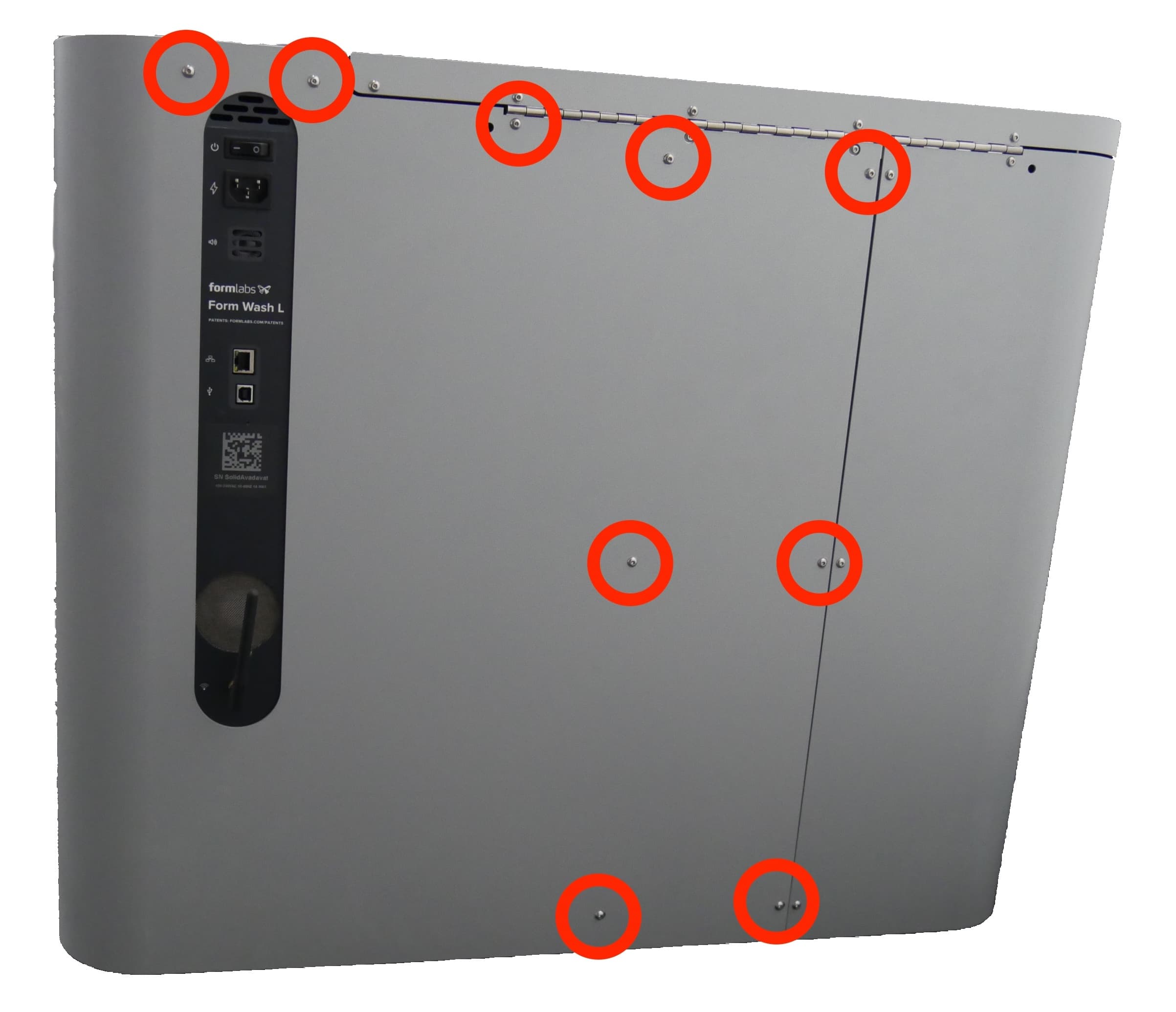 Form Wash L right shell screws