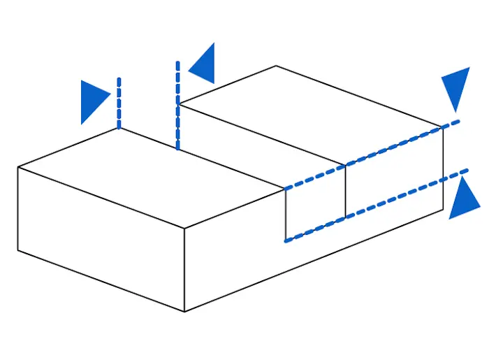 Diagram showing an engraved detail