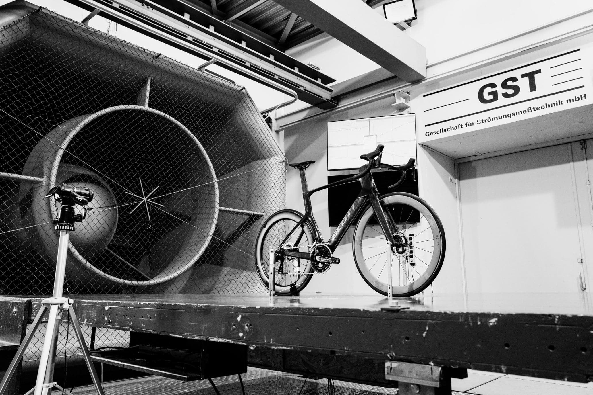 Bicycle in Wind tunnel testing area