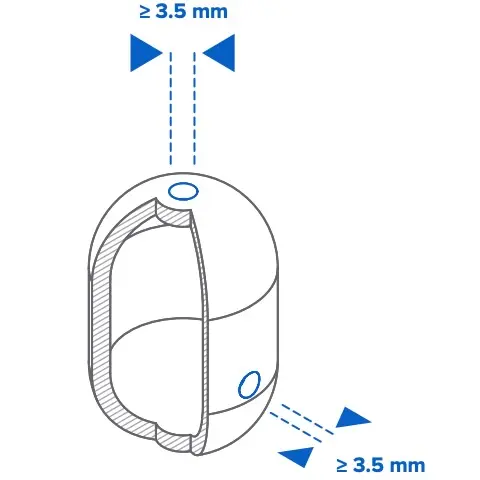 minimum drain hole