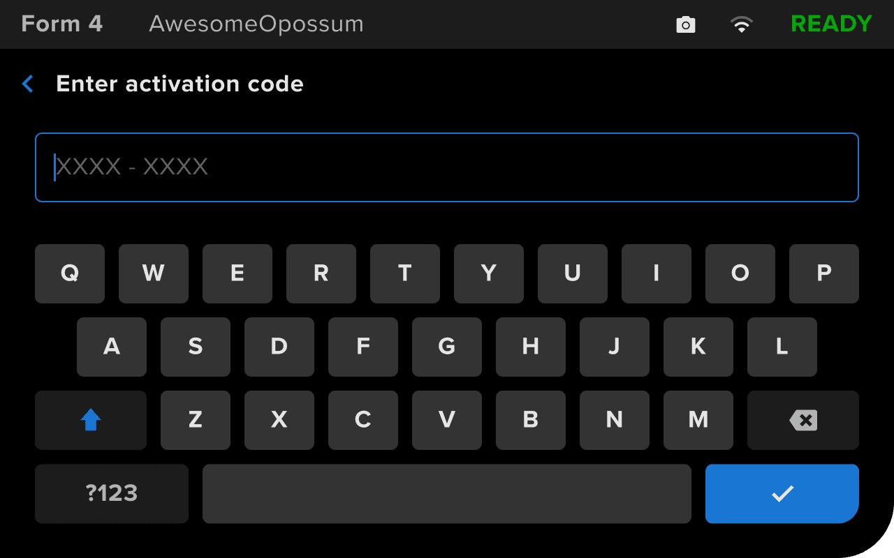 Form 4世代のプリンターでOpen Material Modeのアクティベーションコードを入力する