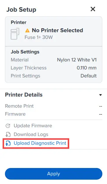 Upload Diagnostic Print