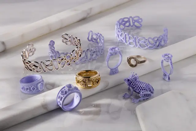 3D printed bracelets and rings for casting as well as cast pieces