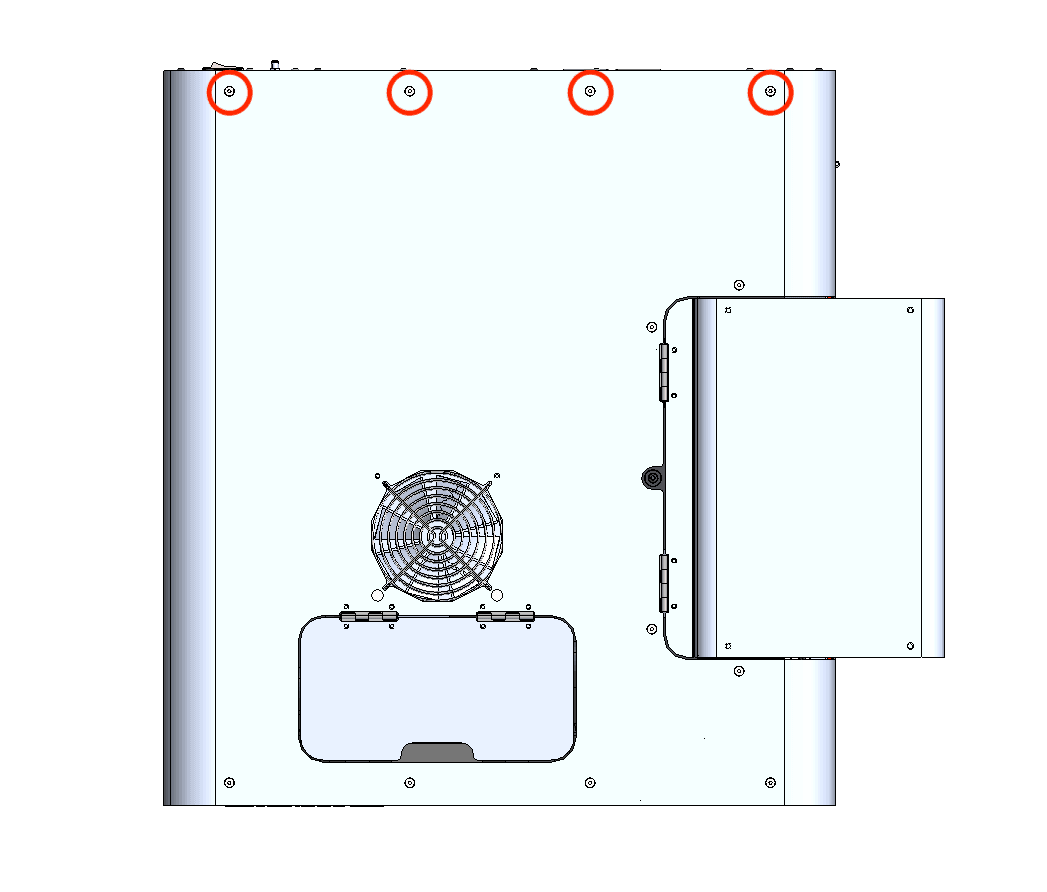 Step 8: Remove the upper rear panel screws