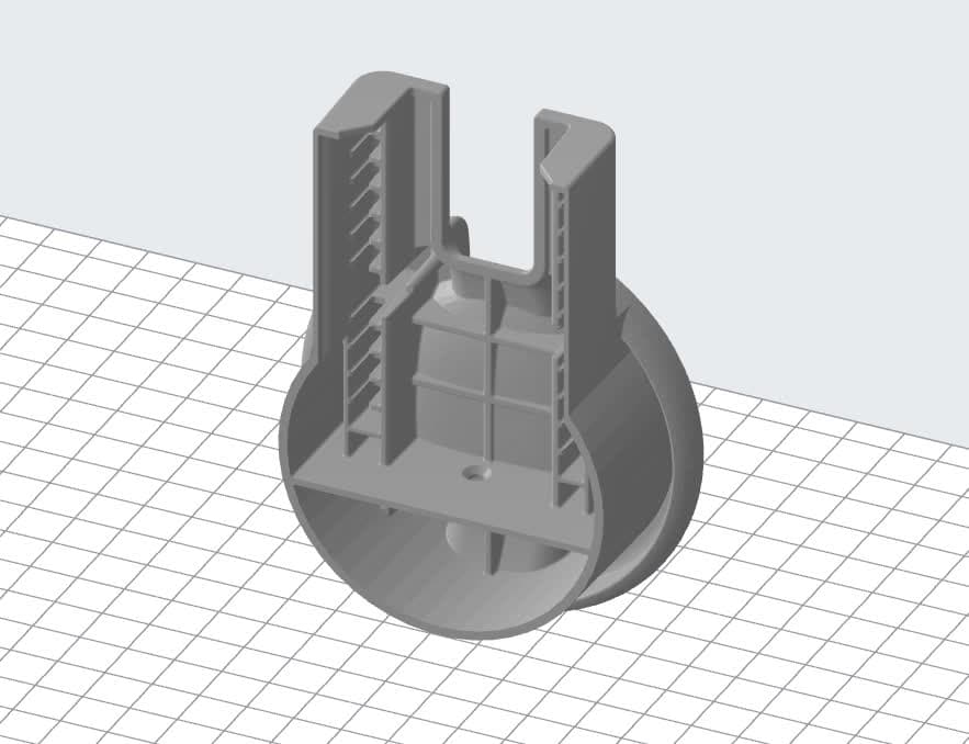 PreFormに表示されるForm 3ビルドプラットフォームハンドルのモデル