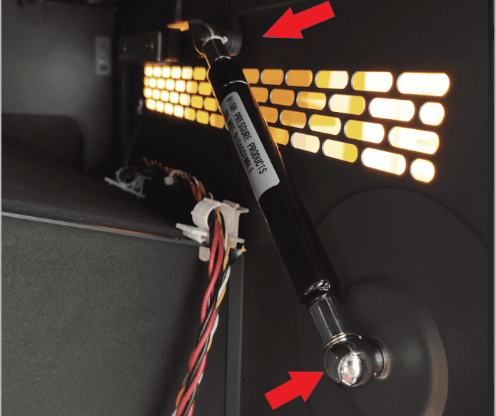 Th cover gas spring on a Form 3L printer