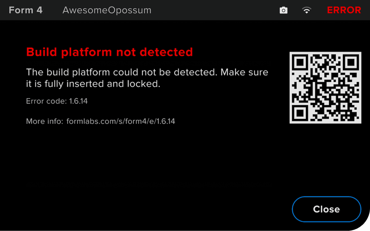 An example of a Form 4 error message
