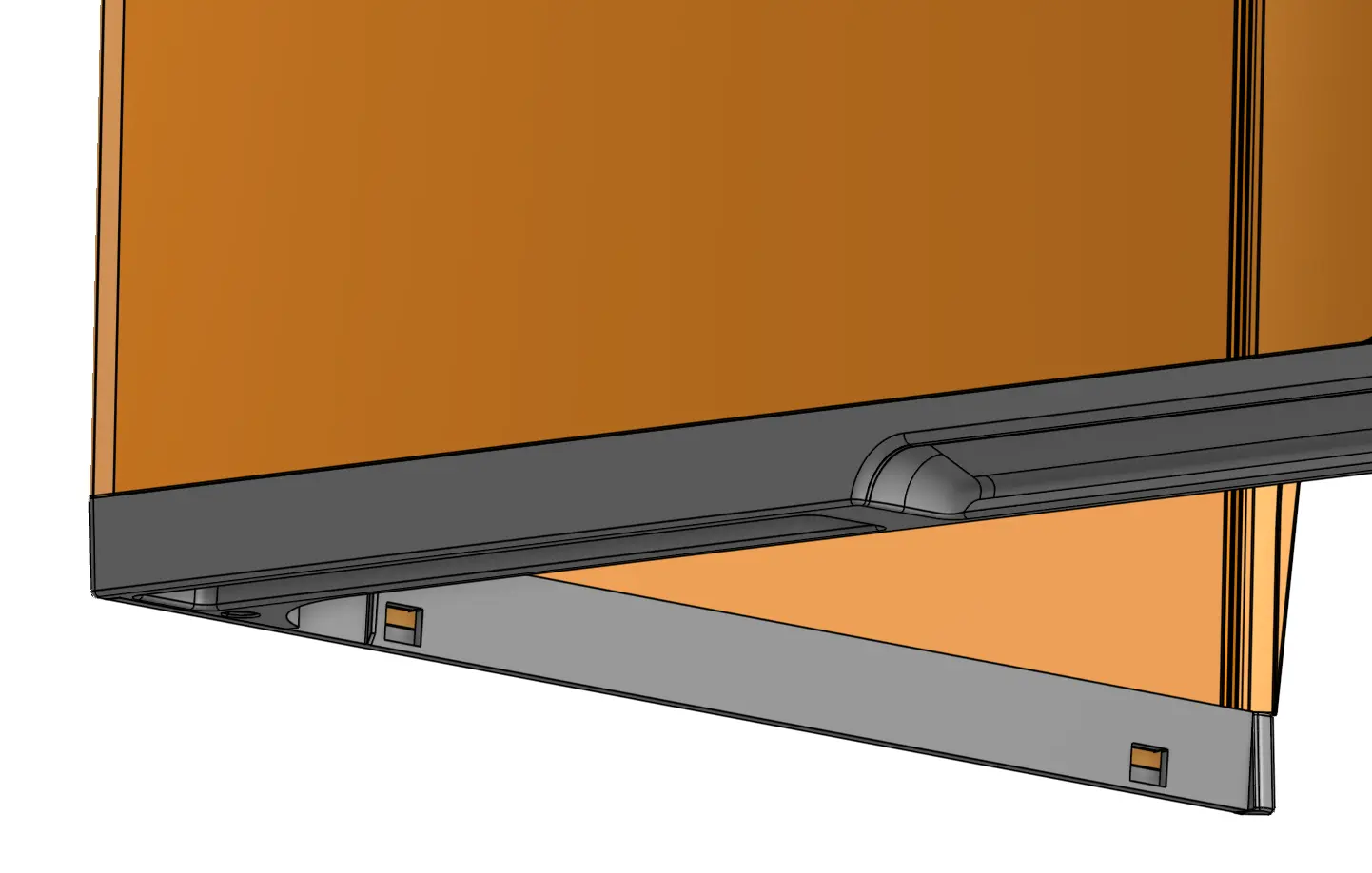 Form 4 generation: On newer Form 4 generation printers, the magnet is held in place under the cover trim. It is less likely that these magnets will become damaged or dislodged.