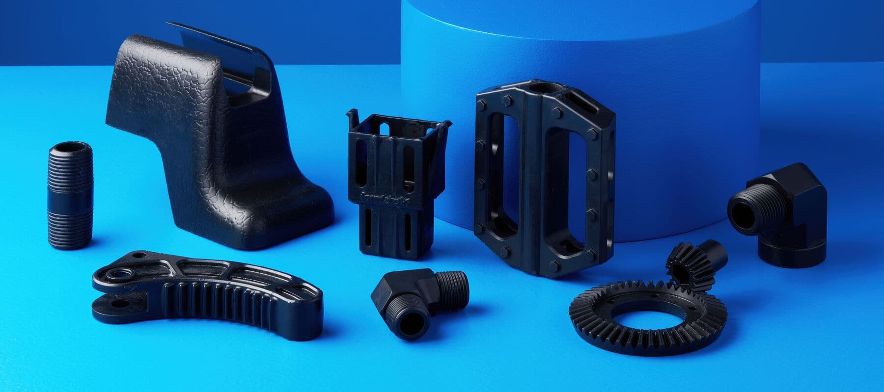 A collection of parts printed in PU Rigid Resins