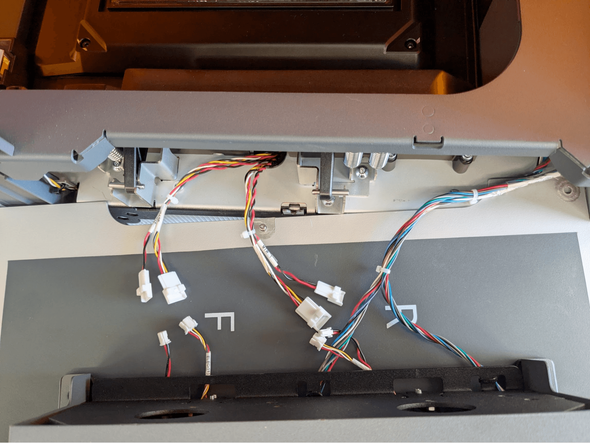 Locate the cartridge floor cables