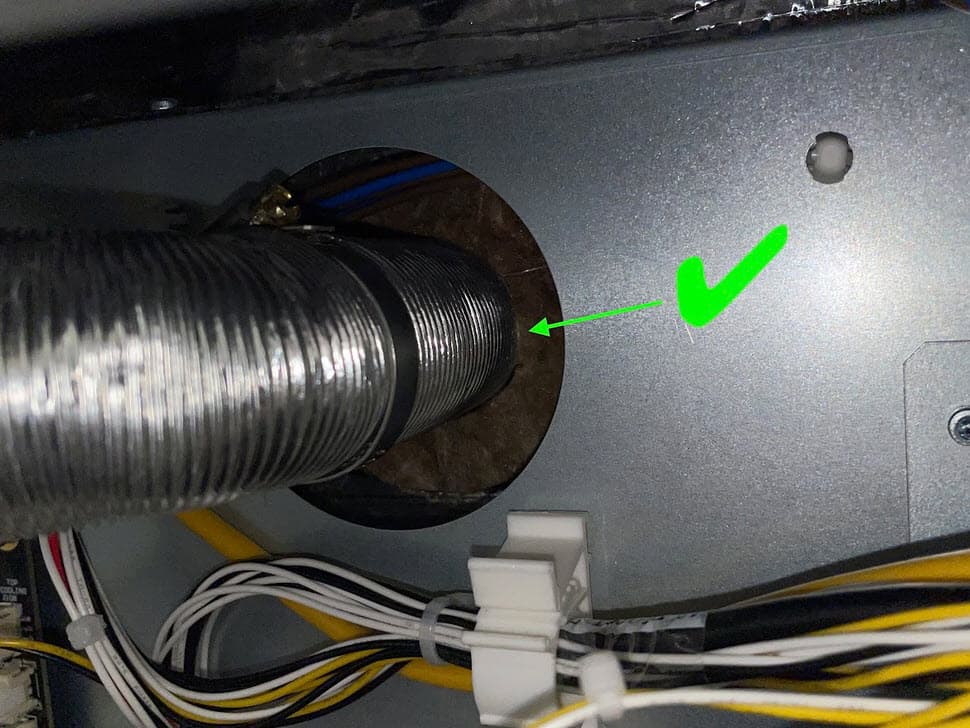 Step 6: Slide the exhaust duct into position