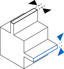 Model showing the minimum unsupported vertical and horizontal wall thickness on Fuse 1 generation printers