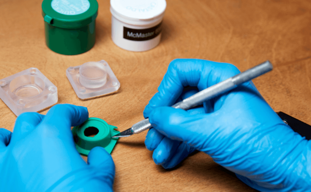 De-mold and trim the silicone part