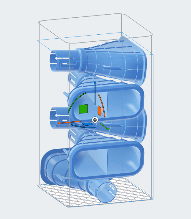 five parts stacked in preform