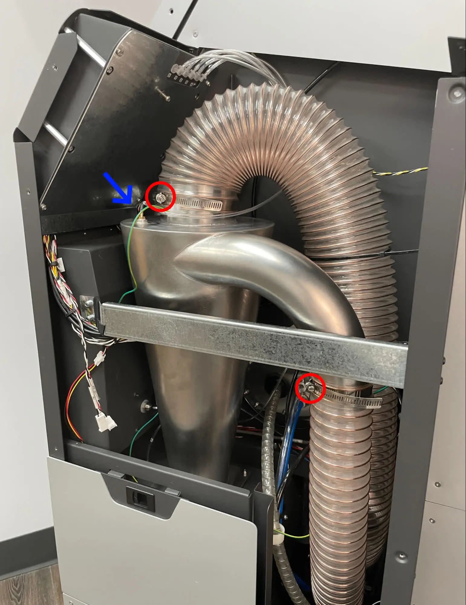 Step 4: Reconnect hoses to the cyclone separator