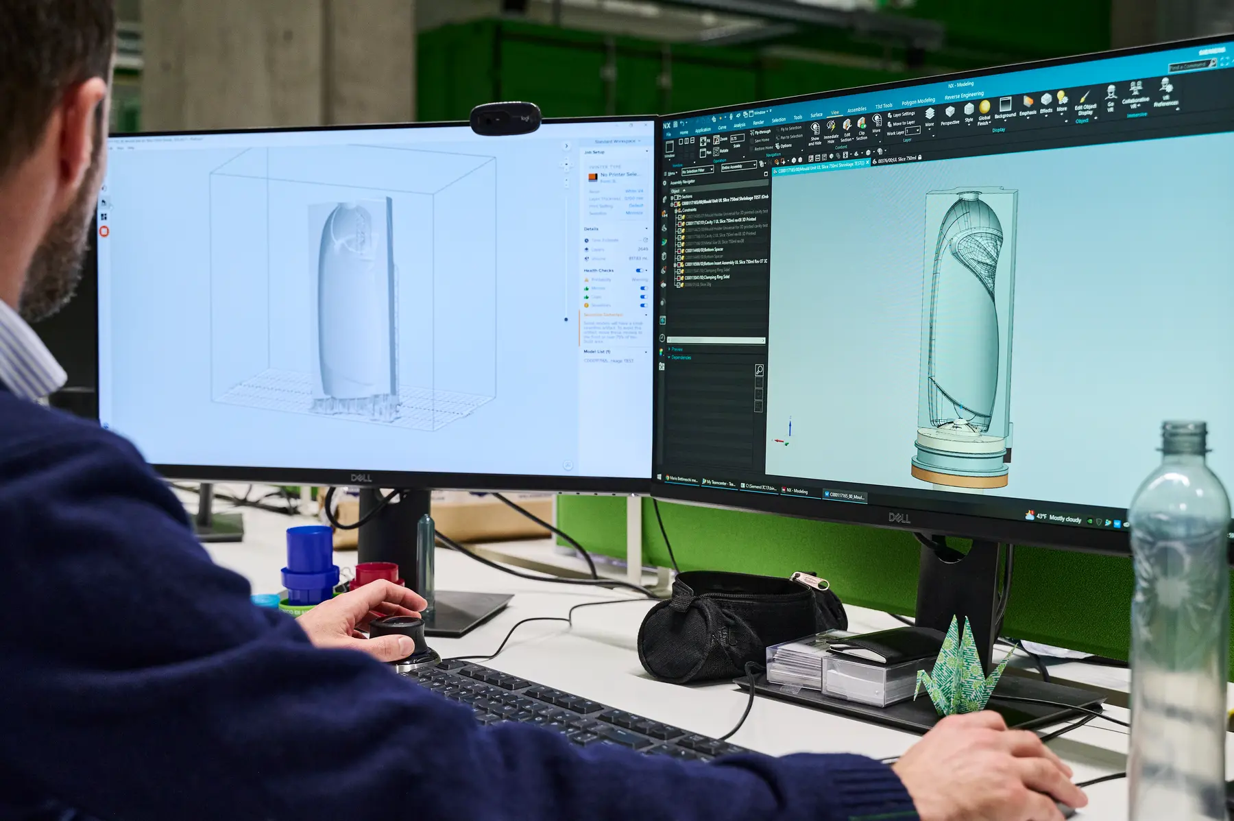 CAD model of the mold and STL file loaded in PreForm software