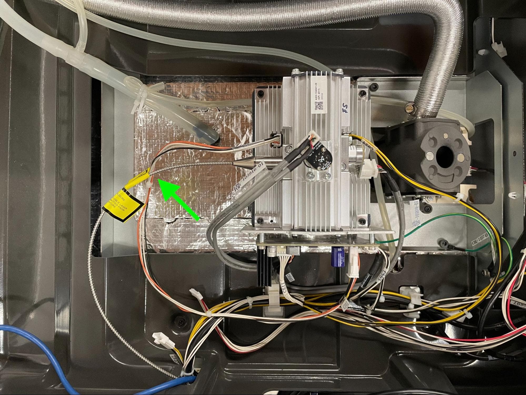 Install the new upper laser window