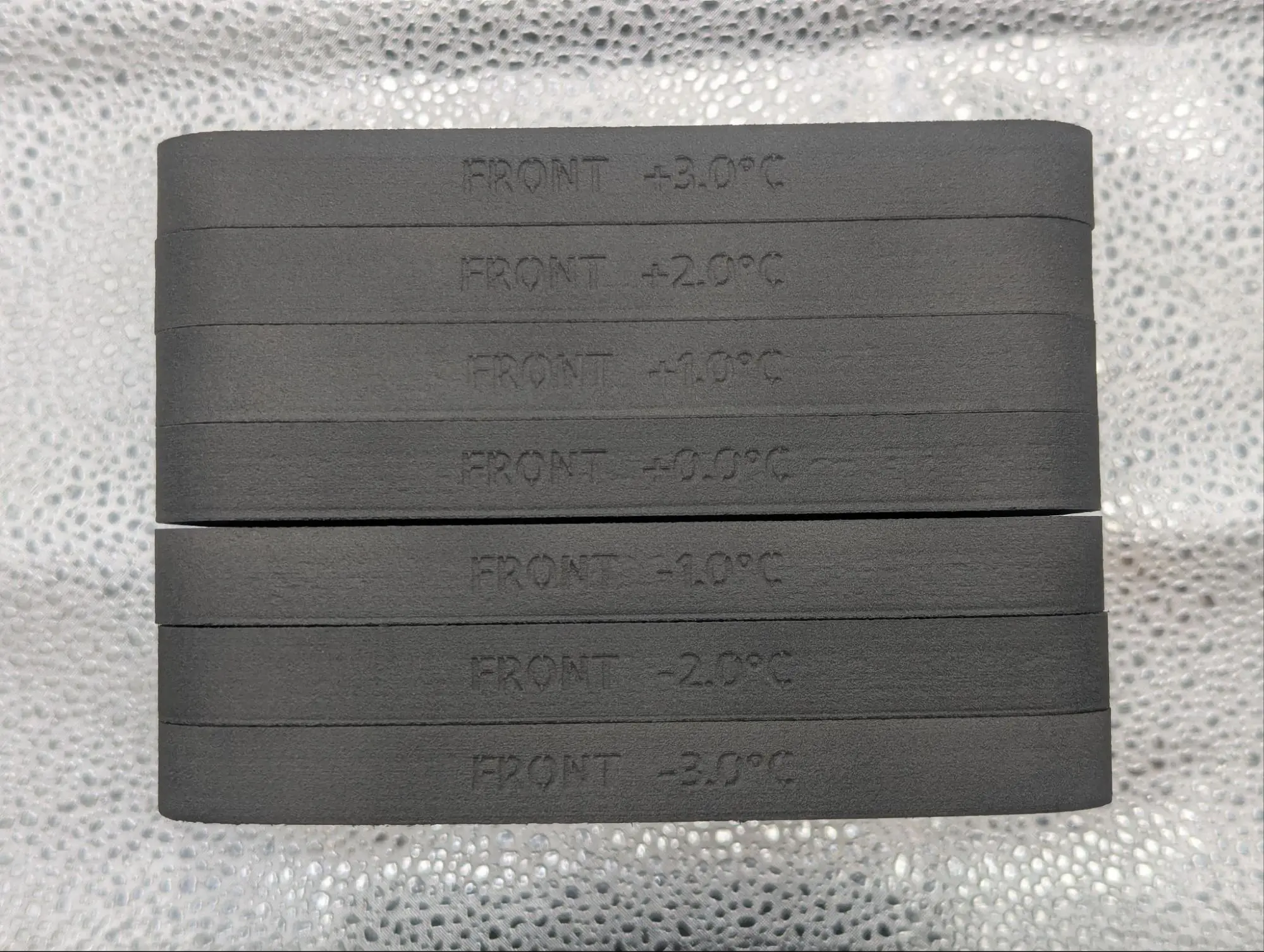 Example of Nylon 12 GF plaques ready for inspection