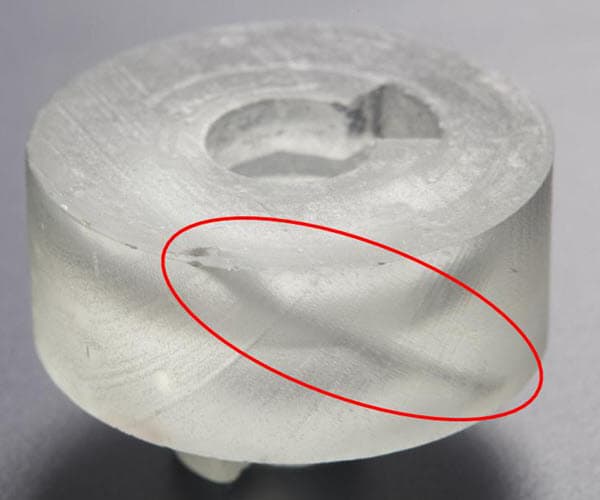Pinhole example on printed part