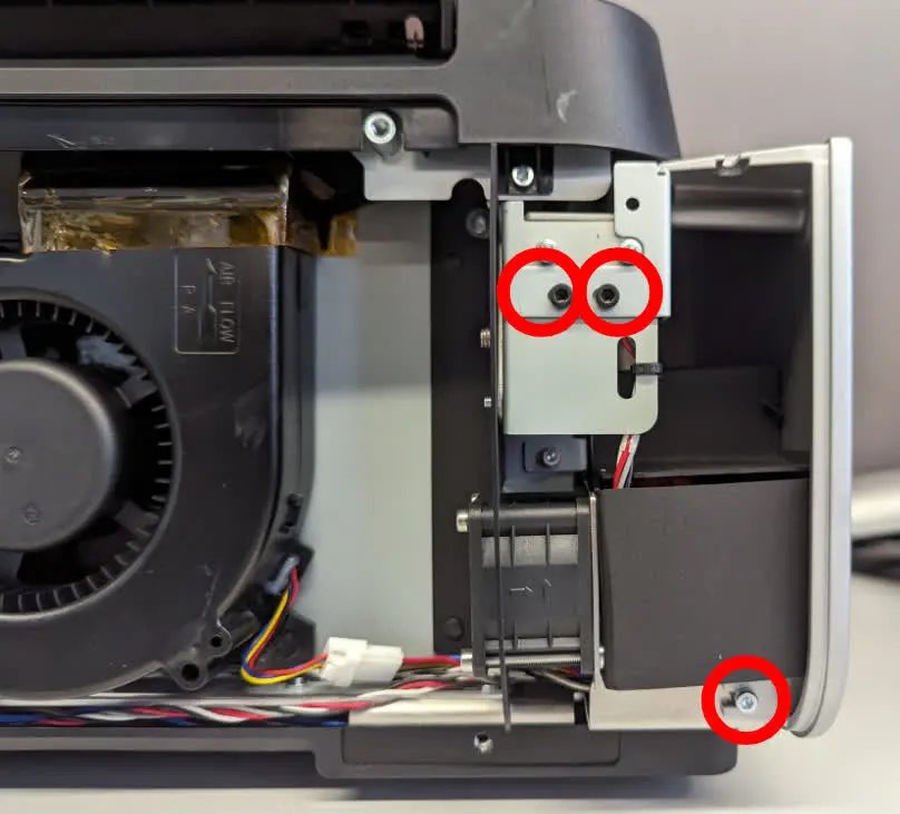 Step 6: Install the left touchscreen assembly screws