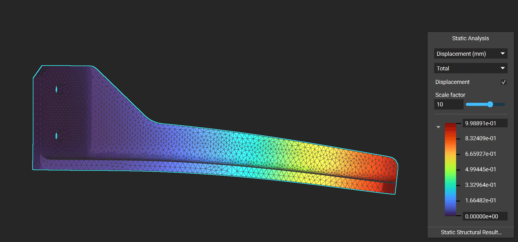 FE analysis using ROM modulus. Unplated,