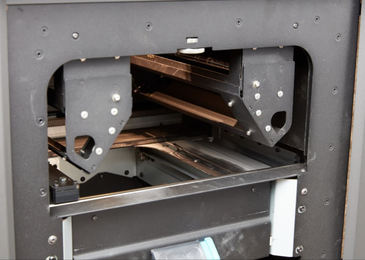 The Fuse 1's heater tubes at the top of the print enclosure