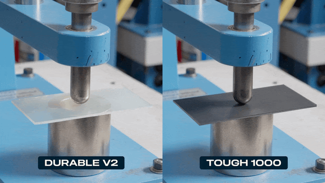 Tough 1000レジンV1とDurableレジンV2で造形したパーツの比較