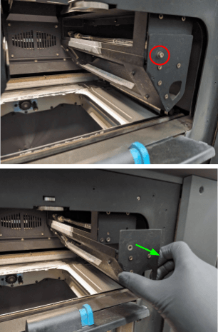 Removing the hopper-side quartz tube heater filter of the Fuse