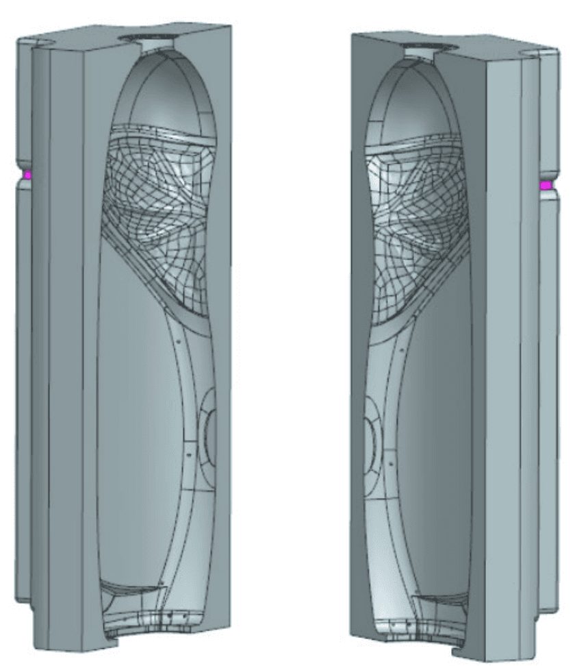 CAD design of the 3D printed mold