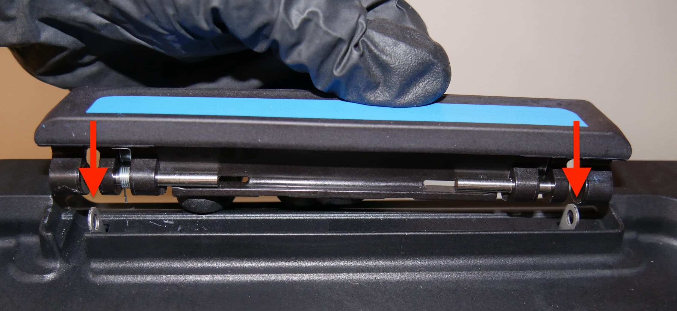 Mount the resin tank latch