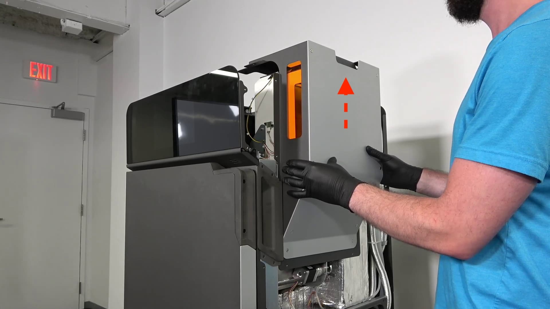 Remove the top & hopper-side panels