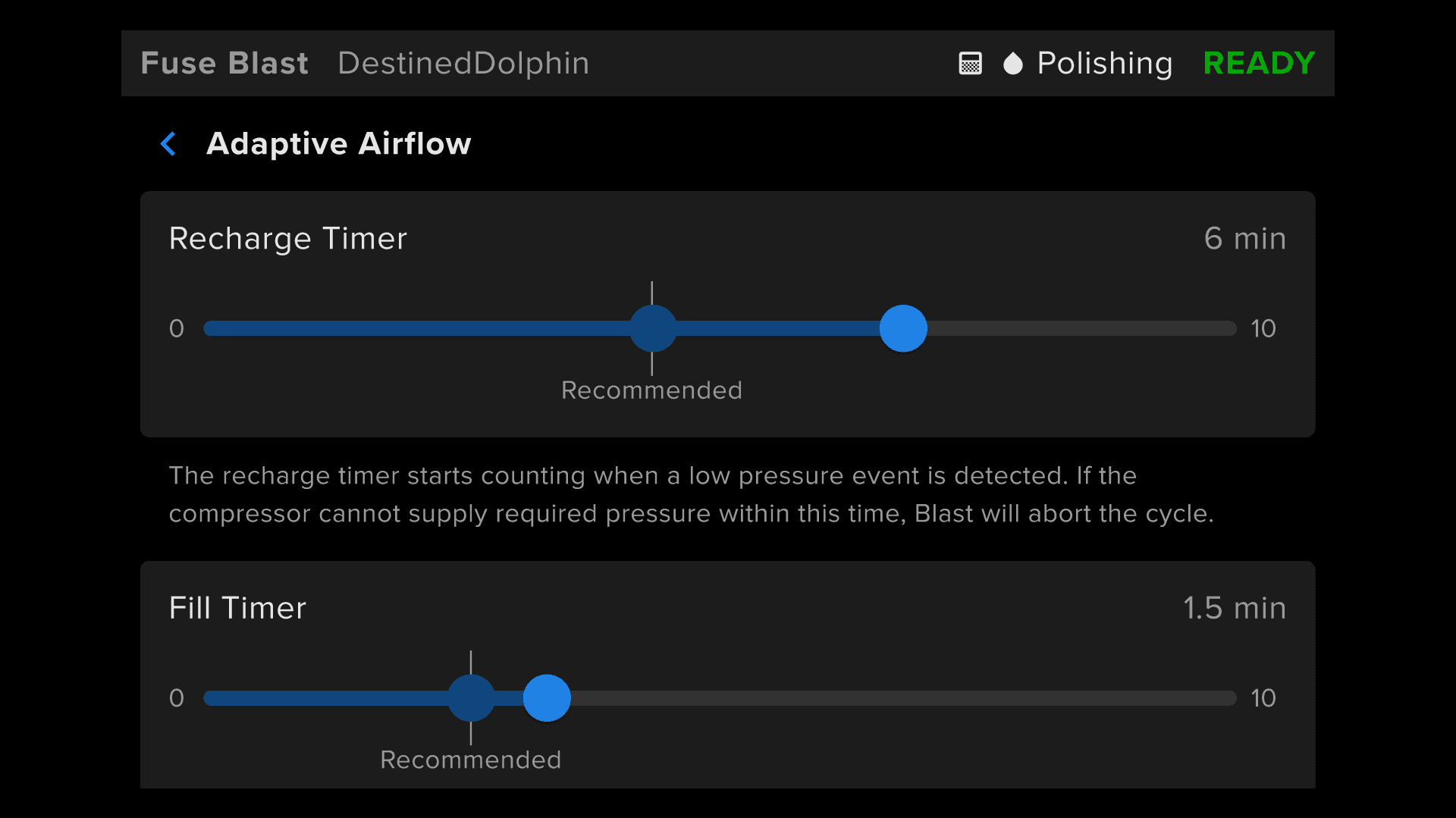 Fuse Blast Adaptive Airflow UI.