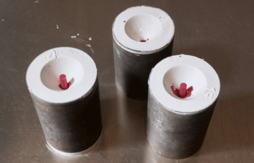 Flasks with rubber sprue bases removed