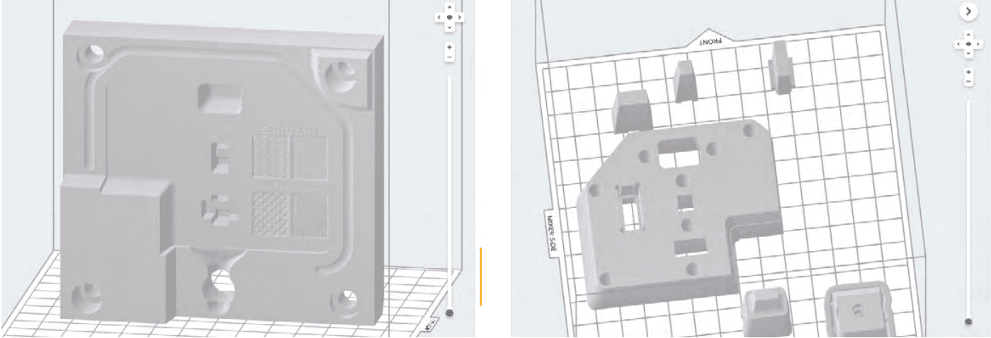 multi-material mold loaded in the PreForm