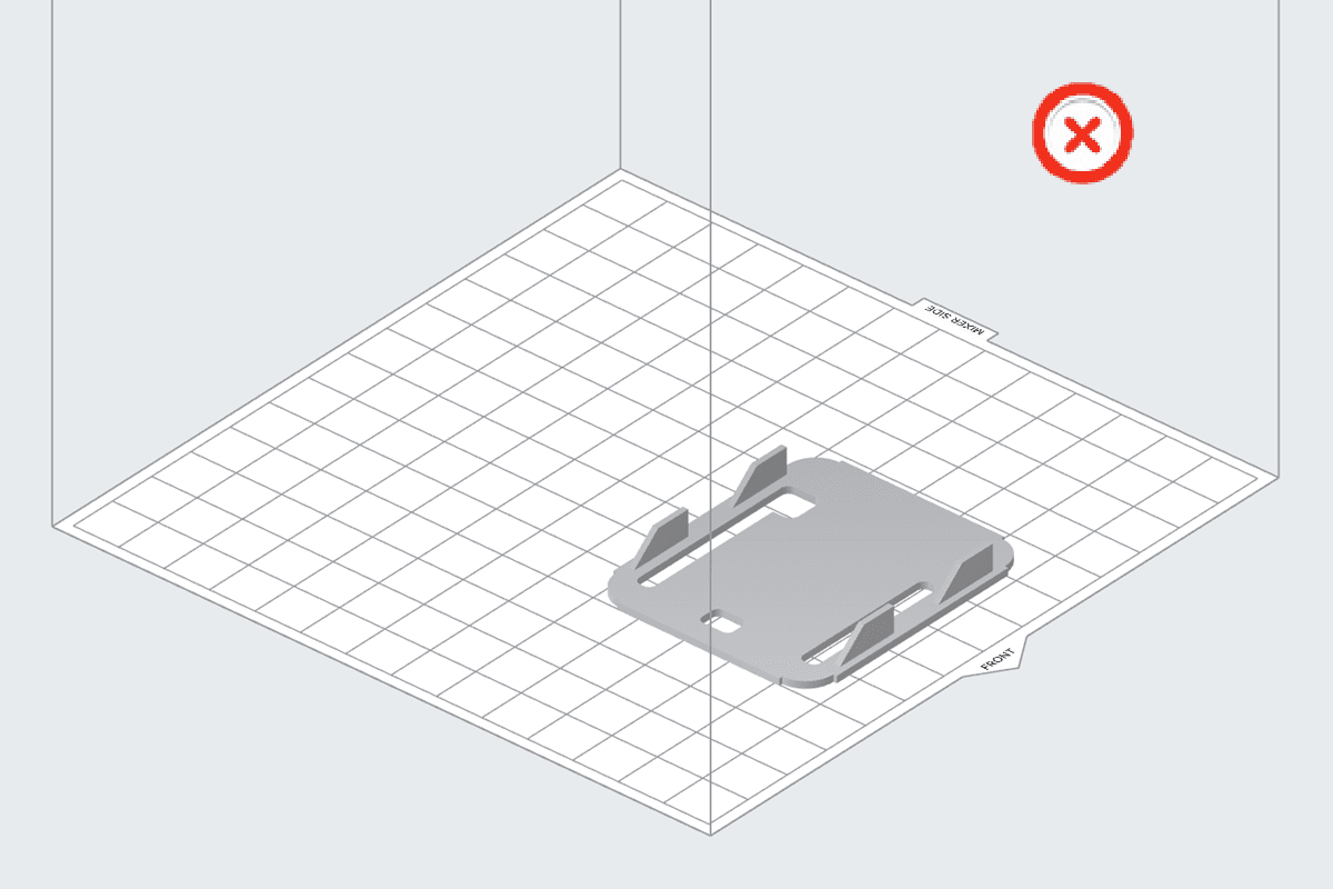 Thin model printed directly on the build scene in PreForm.