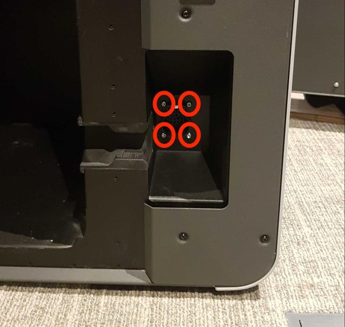 Remove the build chamber socket & cable harness